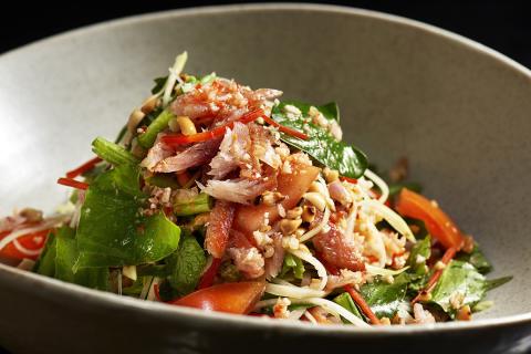 Neem Leaf Salad with Smoked Fish