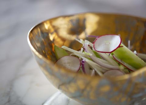 Cucumber, radish, and onion salad