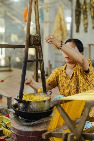 Silk weaving