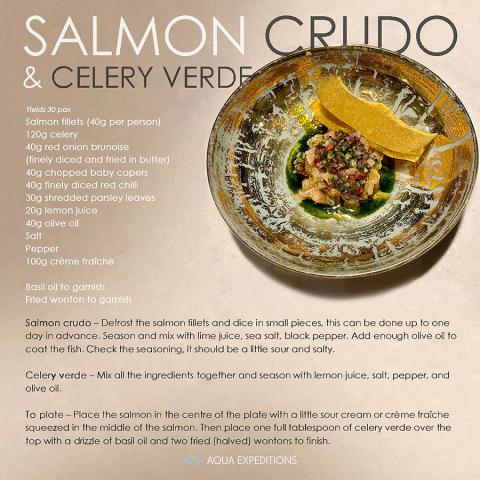 Recipe cards Salmon Crudo