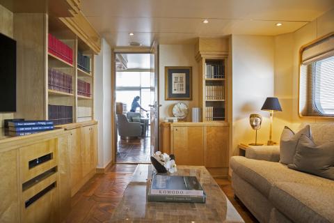 Library and TV room