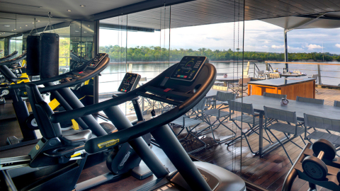 Gym with panoramic windows
