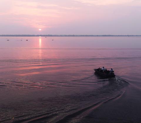 Sunset in the Peruvian Amazon