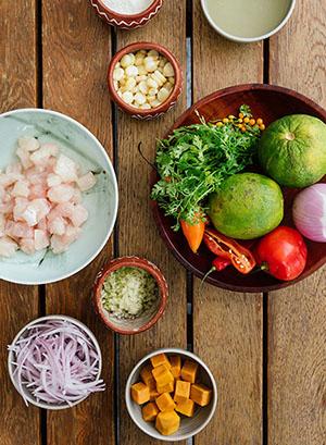 peruvian spread on table